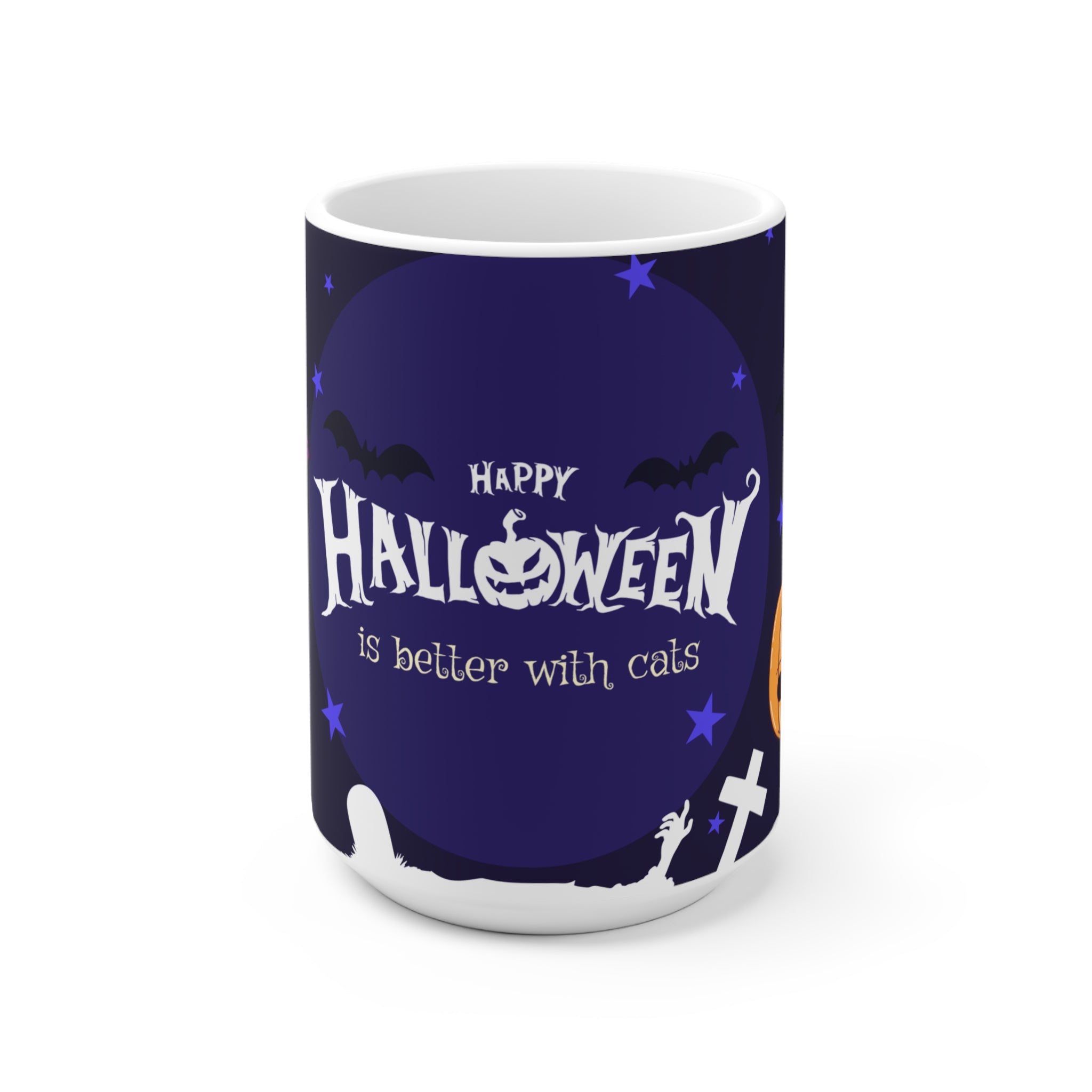 Happy Halloween with Witch's Cats | Ceramic Mug